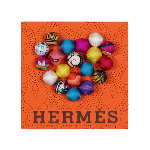 Orange Hermes Pom-Pom Heart