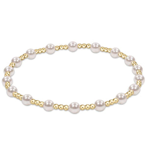 Classic Sincerity Pattern 4MM Bead Bracelet - Pearl