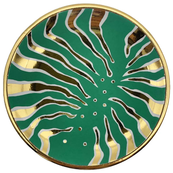 Green Small Bullet Bowl Tiger Lines