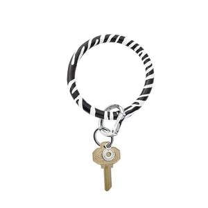 Big "O" Leather Key Ring - Zebra