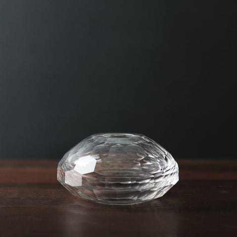 Glass Faceted Bud Vase - Clear
