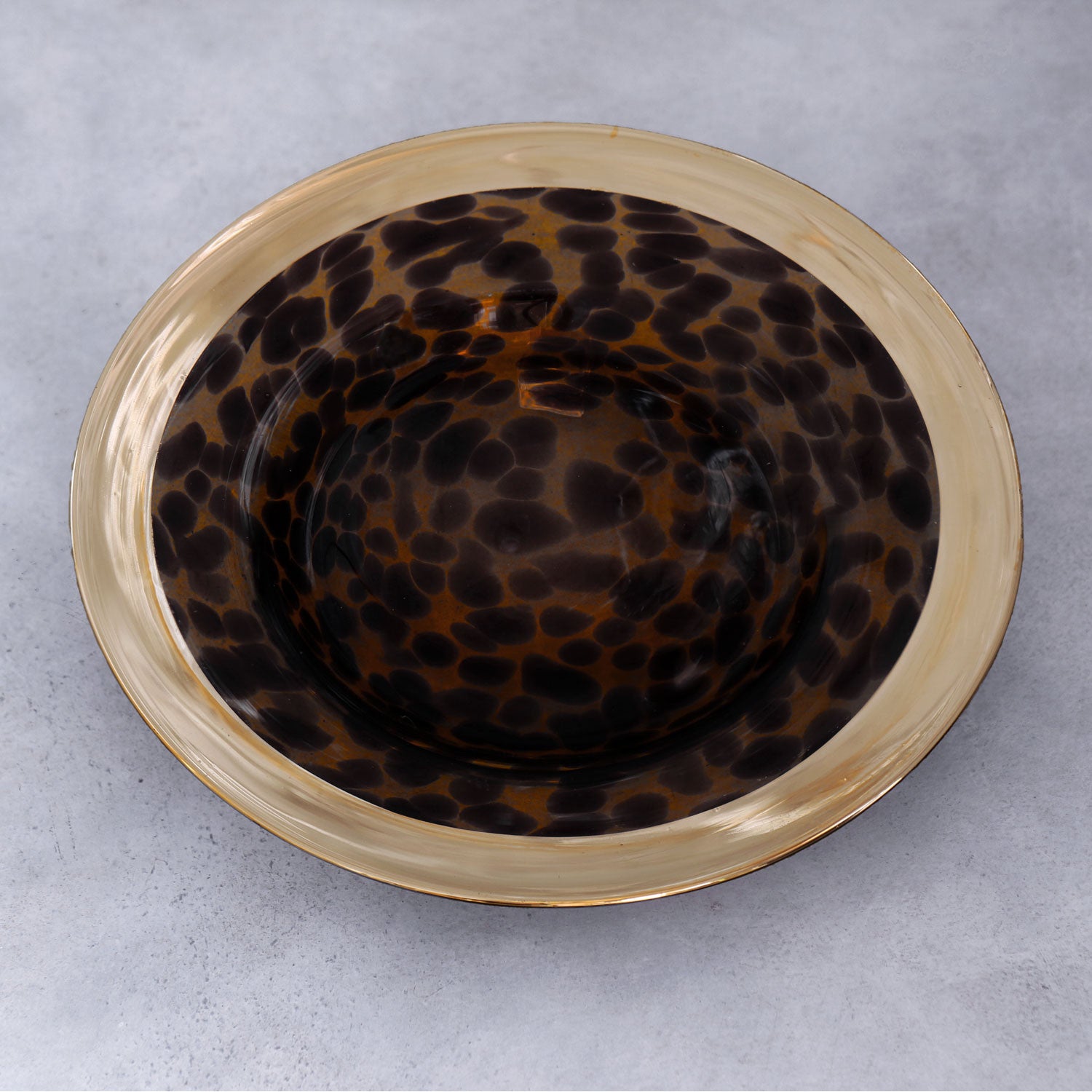 Tortoise & Gold Round Platter