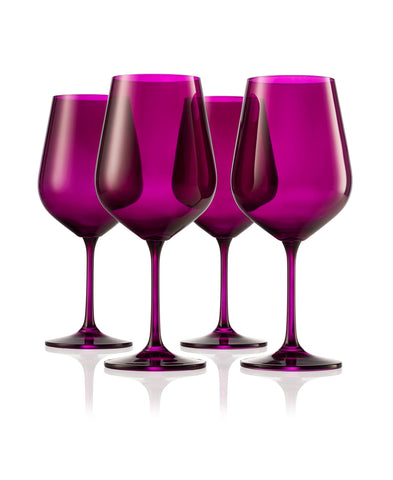 Stemmed Wine Glasses - Amethyst