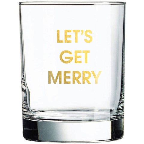 Let's Get Merry - Holiday Rocks Glass