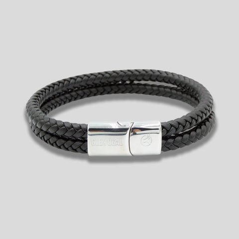 Black Leather Stag Bracelet