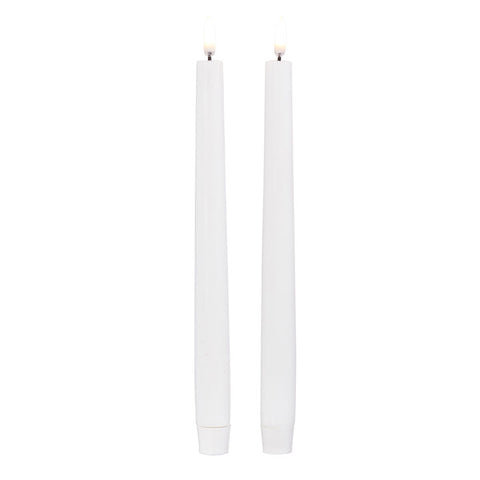 1"x11" White Taper Candle Set/2