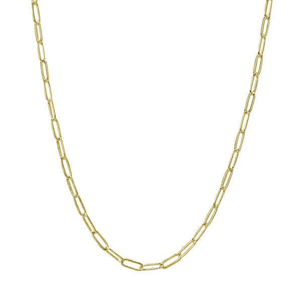 Paper Clip 18" Necklace - Yellow Gold