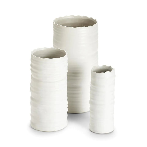 White Organic Cylinder Vase