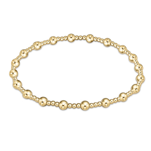 Classic Sincerity Pattern 4mm Beaded Bracelet - Gold