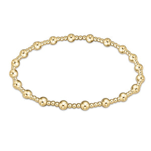 Classic Sincerity Pattern 4mm Beaded Bracelet - Gold