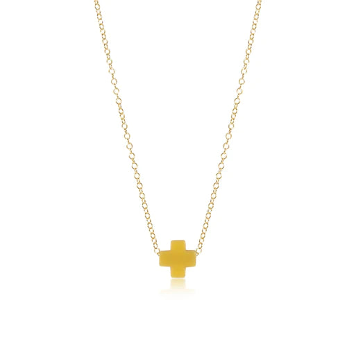 16" Signature Cross Gold Necklace