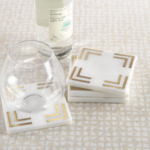 Marmo Marble 4" Square Coasters - Set of 4