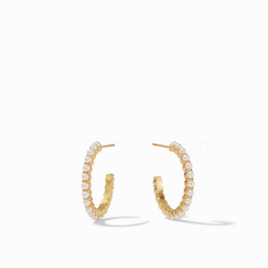 Juliet Hoops Gold Pearl - Small