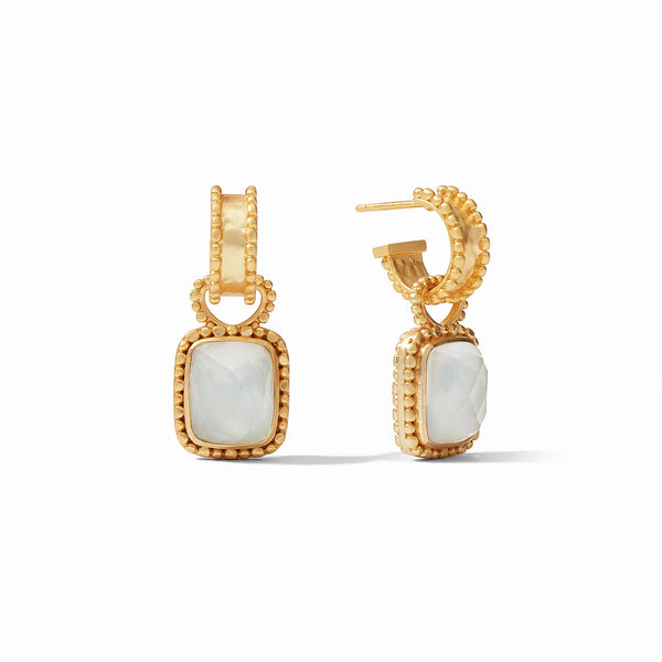Marbella Hoop & Charm Earring - Iridescent Clear Crystal