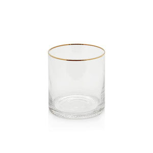 Optic Rock Glass w/Gold Rim