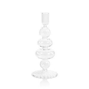 Luisa Glass Taper Candle Holder - Small