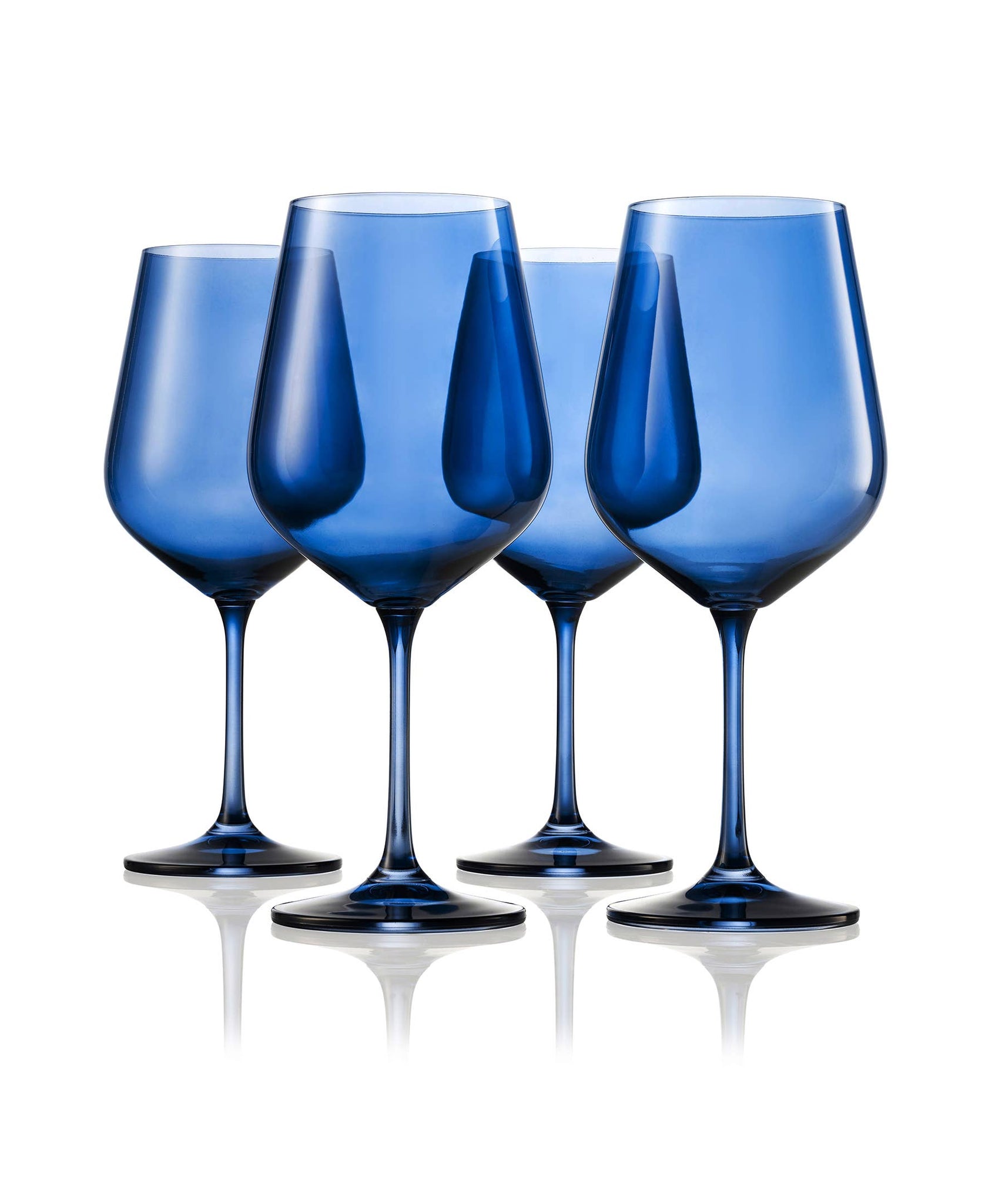 Stemmed Wine Glasses - Cobalt
