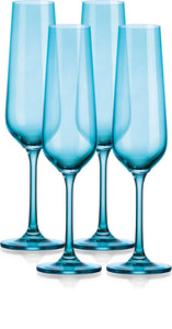 Champagne Flutes - Blue