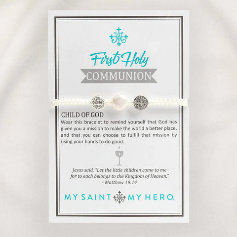 First Holy Communion Blessing Bracelet - Pearl