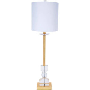 Kingston Crystal Buffet Lamp w/ White Linen Shade